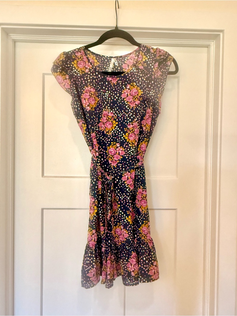 Vtg Y2K Fairy Floral 100% Silk Floral Pattern Twee Roses 2000s Forever21 Ruffle